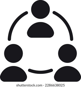 The Group Networking icon represents the concept of connecting and interacting with a group of people. It is often used for social networking, team collaboration, and online communities