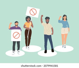 group of nice people protesting