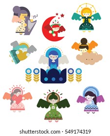 Group of nine beautiful Angels