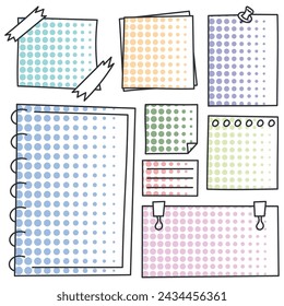 Group of notebook sheets Hand Drawn Vector illustration