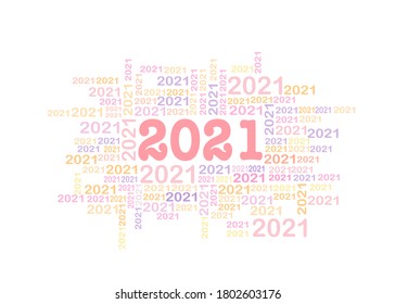 A group of number 2021, the year of the lord’s. They’re randomly size and position. 