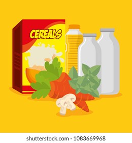 group of nutritive food icons