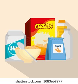 group of nutritive food icons