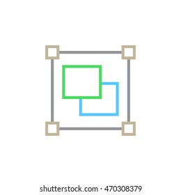 Group object line icon, outline vector logo illustration, linear pictogram isolated on white