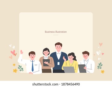 a group of office clerk illustration
