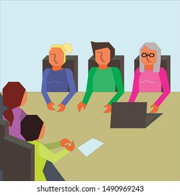 A group of office people at the meeting