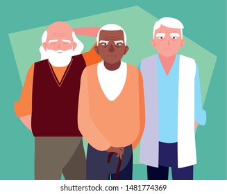 group of old men avatar character