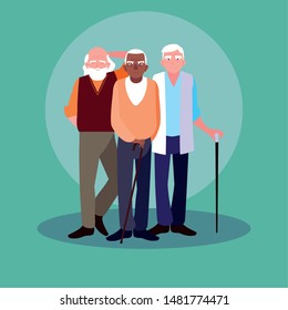 group of old men avatar character