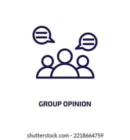 group opinion icon from general collection. Thin linear group opinion, communication, group outline icon isolated on white background. Line vector group opinion sign, symbol for web and mobile
