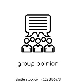 group opinion icon. Trendy modern flat linear vector group opinion icon on white background from thin line general collection, editable outline stroke vector illustration