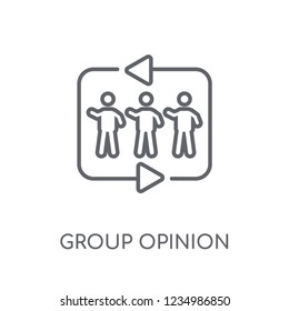 group opinion linear icon. Modern outline group opinion logo concept on white background from General collection. Suitable for use on web apps, mobile apps and print media.