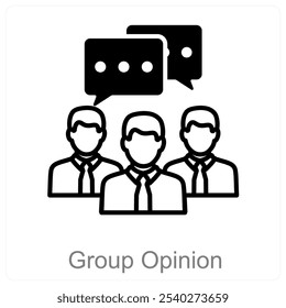 Opinião de grupo e conceito de ícone de classificação