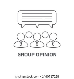 Group opinion vector icon. People talk, meet, establish business partnerships. Social relations with other people. 