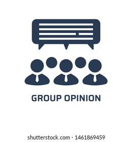 Group opinion vector icon. People talk, meet, establish business partnerships. Social relations with other people. 