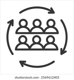 Group Outline Icon Vector Illustration