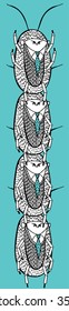 Group outstanding insects. Vector illustration, pattern bookmarks for books.
