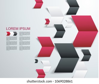 Group of paper arrows, abstract design, vector.