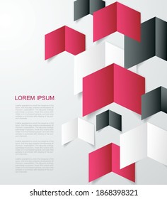 Group of paper arrows, abstract design, vector.