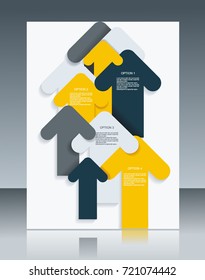 Group of paper arrows, abstract design, vector.