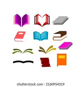 Gruppe von Papier- oder Buchsymbollogo für Design-Elemente