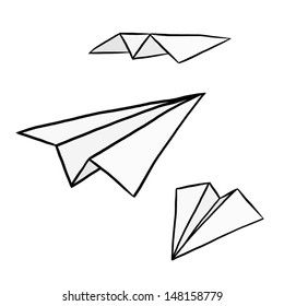 group of paper rocket, origami / cartoon vector and illustration, isolated on white background.