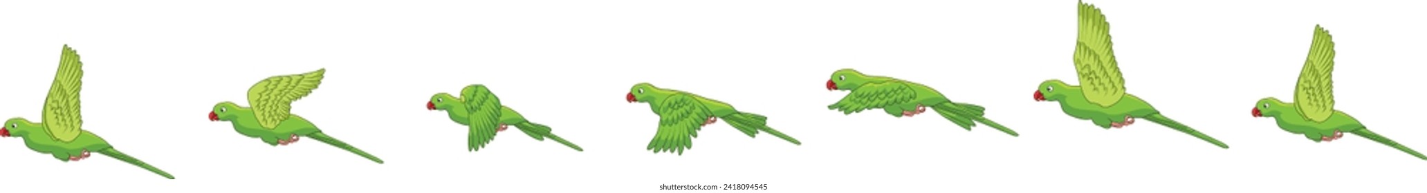 Eine Gruppe von Papageien fliegender Papageien