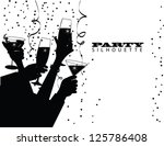 Group Party Toast Silhouette EPS 8 vector no open shapes or paths.