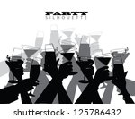 Group Party Toast Silhouette EPS 8 vector no open shapes or paths.