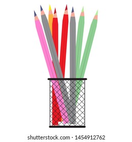 Group of pencil colors over a white background - Vector