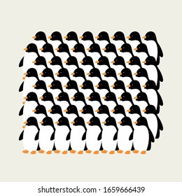 Group of penguins standing pattern