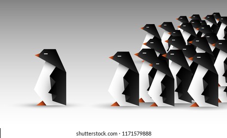 group of penguins vector