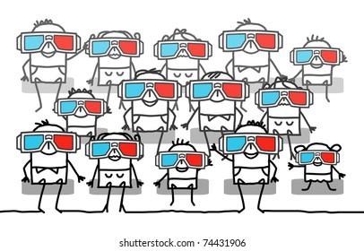 group of people with 3D glasses