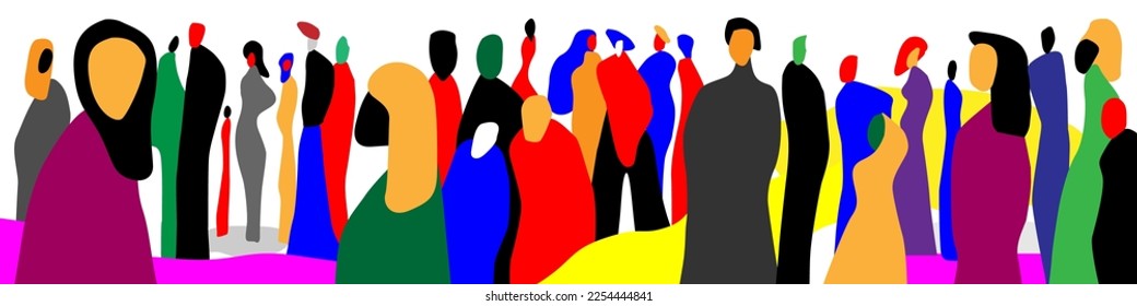 Group of people abstract vector illustration, design element