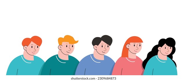 Gruppe von Menschen Avatar Cartoon Vektorgrafik