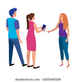 group of people avatar character vector illustration design