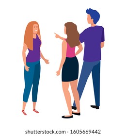 group of people avatar character vector illustration design