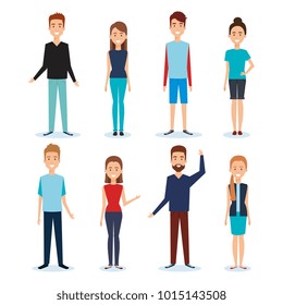 personajes de avatares de grupo de personas