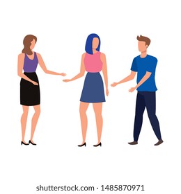 group of people avatars characters