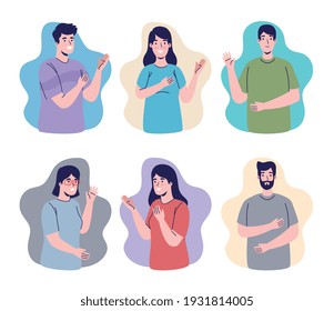 group of people avatars characters