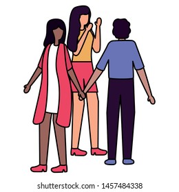 group of people avatars characters vector illustration design