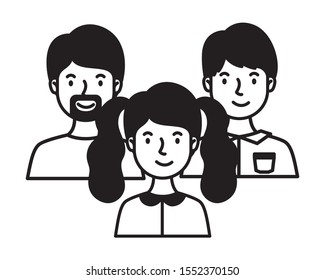 group of people avatars characters vector illustration design