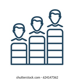 Group of People and Bar Chart vector icon in meaning Rating