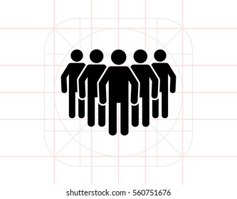 Group of People as Big Team Concept Icon