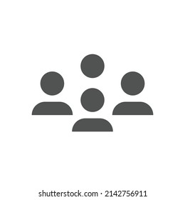 Icono de vector negro de grupo de personas. Símbolo relleno de multitud.
