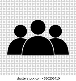 Group of people  - black vector icon