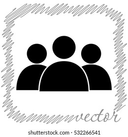 Group of people  black vector  icon