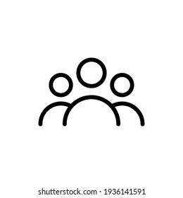 Grupo de personas. Iconos vectoriales negros de la gente. Iconos de la gente en diseño simple y moderno de líneas y planos. Icono de vector de personas, aislado en fondo blanco. Icono de perfil y línea de usuario