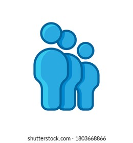 group people blue flat icon