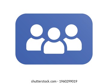 Símbolo azul de grupo de personas. Icono de silueta de varios usuarios.