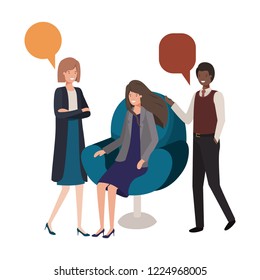 group of people business with speech bubble